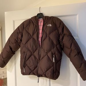 Women's Reversible North Face 550 Hooded Puffer